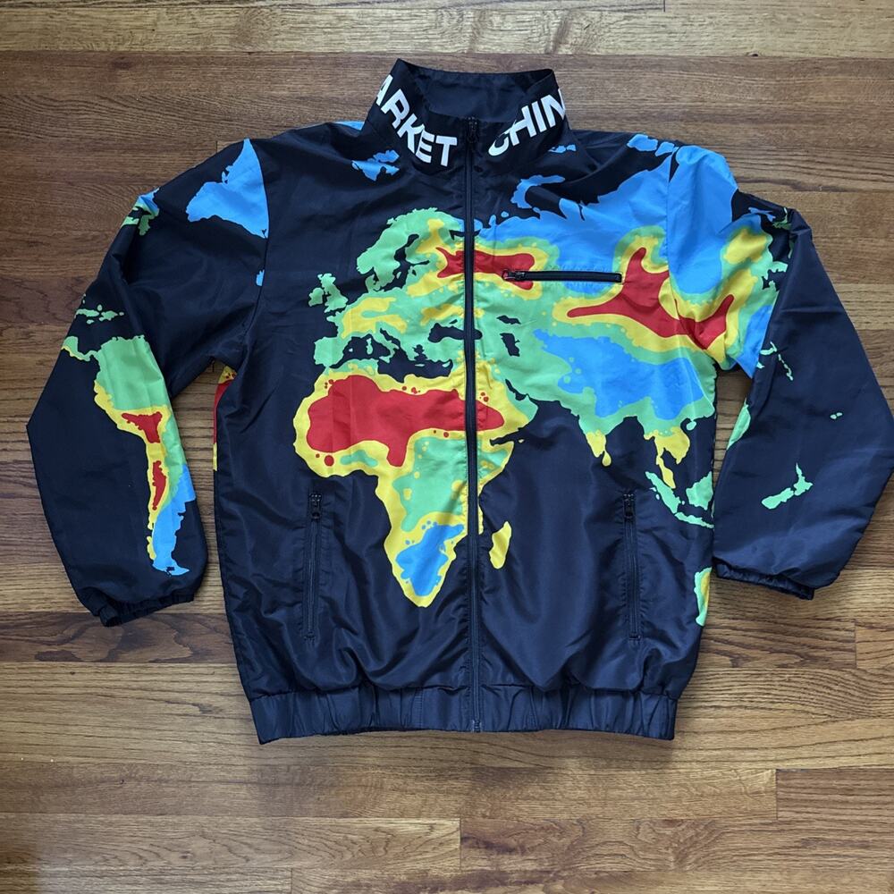 RARE Chinatown Market Global Warming Jacket Heat Map Thermal Streetwear XL C22